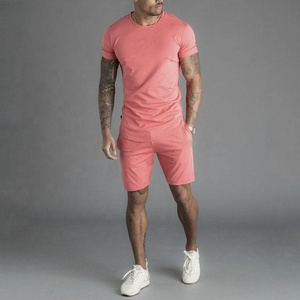 Haz tu propio conjunto de pantalones cortos de verano para hombre Prenda de 2 piezas con patrón sólido Pantalones cortos hasta la rodilla y camisetas de manga corta para la venta - Product Image 2