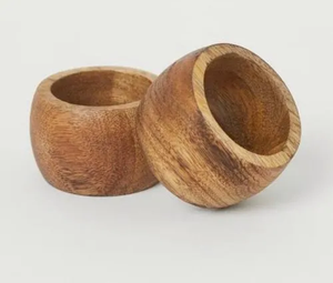 Porte-serviettes de qualité standard Design royal Décoration de fête de mariage Rond de serviette en papier Table à manger Rond de serviette en bois poli - Product Image 6