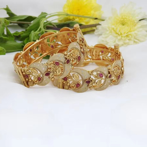INDIAN JEWELLERY TRADITIONAL and FASHIONABLE ANTIQUE COPPER GOLD PLATED BANGLES and WOMEN WEDDING BANGLES WOMEN and <b>GIRLS</b> - Product Image 1