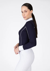 เสื้อเชิ้ตสำหรับนักขี่ม้าหญิง คุณภาพสูง เนื้อผ้านุ่มสบาย ออกแบบมาเพื่อความยืดหยุ่นและความสง่างามในการขี่ม้า เสื้อเชิ้ตสำหรับนักขี่ม้าหญิง - Product Image 5