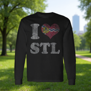 Camiseta de Manga Larga Estilo Grunge Vintage con la Bandera de St. Louis Love Missouri para Vacaciones en Casa, Camiseta Promocional - Product Image 3