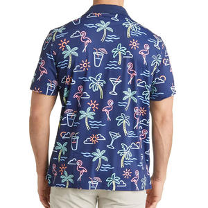 Polo informal de estilo veraniego ligero hecho en fábrica para hombre, camiseta polo transpirable de secado rápido con estampado de sublimación - Product Image 6