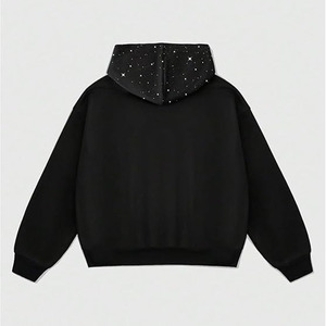 High Quality <b>black</b> <b>zip</b>-<b>up</b> <b>hoodie</b> with a bold colorful streetwear graphic design featuring patch style logos numbers - Product Image 4