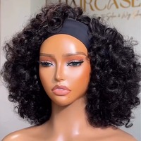 Perruques bandeau bouclées rebondissantes en cheveux naturels, perruques brésiliennes Remy pour femmes noires, prêtes à porter