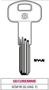 Llave Punzonada de Latón Scm1r (g. Vag 1) Securemme - Product Image 1