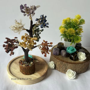 Feng Shui fait à la main sept Chakra arbre de vie Figurine Unique artisanat indien avec puces de cristal de guérison pour l'énergie et la décoration intérieure - Product Image 1