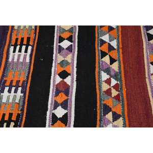 Alfombra Vintage de 2.7x9 pies, Alfombra Turca, Alfombra Negra Abstracta - Product Image 5