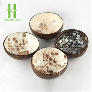 BEST SELLER! Eco-friendly Handmade <b>Bamboo</b> <b>Bowl</b> Handle Candle Shell Holder Spoon Fork Logo Customized Bohemian Style Handicraft - Product Image 6