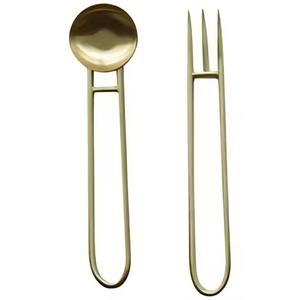 Stainless Steel <b>Dessert</b> Soup Spoon <b>Fork</b> Salad Server Set Tableware - Product Image 5