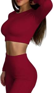 ชุดออกกำลังกายเลกกิ้งไร้รอยต่อแขนกุด2ชิ้นสำหรับฤดูหนาวชุดเล่นโยคะของผู้หญิงกำหนดแบรนด์ได้เอง - Product Image 4