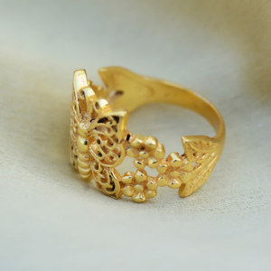 New Wholesale Fashion Charm 14k Gold Plated Butterfly Big Beautiful Band Ring for Women Girl Brass Jewelry Insect Accessories - Product Image 3