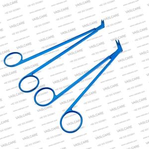 Tijera vascular en ángulo 45 de titanio de primera calidad con punta roma para microcirugía Ligero certificado CE/ISO POR Vaslcare - Product Image 1