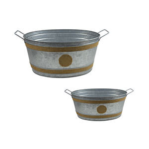 กระถางต้นไม้โลหะชุบสังกะสีแบบโบราณมีสไตล์สำหรับทำสวนบ้าน - Product Image 1