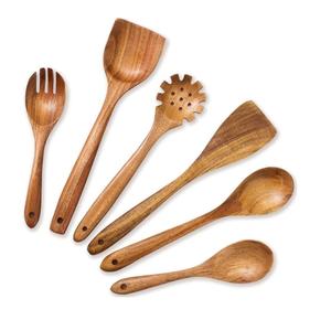 Top Trending <b>Wooden</b> <b>Spatula</b> Cook Tools Set Spoon <b>Spatula</b> Acacia Wood Kitchen Cooking Utensils Set - Product Image 4