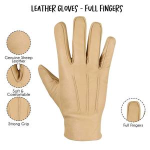 Wolson Industry Gants de conduite de voiture en cuir de vachette de qualité supérieure Gants en cuir demi-doigt à la mode pour produit unisexe - Product Image 4