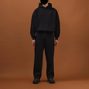 Pull-over uni vierge en néoprène personnalisé Survêtement ample à capuche et pantalon de survêtement Survêtements unisexe pour hommes - Product Image 1