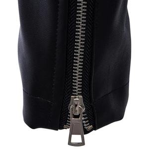 2025 veste en cuir hommes hiver polaire moto Faux cuir veste amovible col de fourrure coupe-vent - Product Image 2