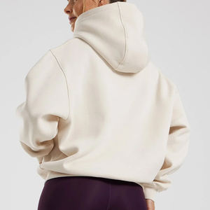 OEM/ODM peso pesado de gran tamaño cómodo 100% algodón Sudadera con capucha de alta calidad de ajuste suelto transpirable Hip Hop sudaderas con capucha de las mujeres - Product Image 4