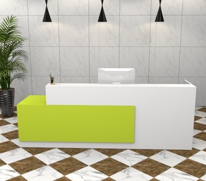 Luxury Wooden Commercial Reception Desk Modern <b>Office</b> Front Counter <b>Table</b> Modular L Shaped Executive Cashier Counter for Salon H - Product Image 5