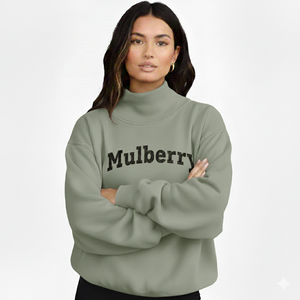 Oversized Women Mockneck Pullover Casual Winter Relaxed Loose Fit Street Fashion <b>Top</b> Front Customizable Eco-Friendly Fleece Cozy - Product Image 1