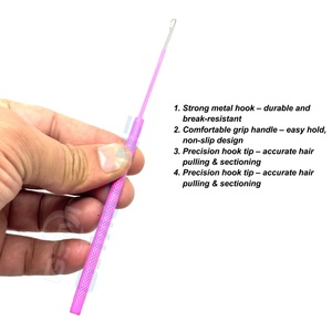 Outil professionnel pour la pose d'extensions de cheveux au crochet |   Aiguilles à crochet pour l'installation de micro-anneaux et de nano-perles |   Acier inoxydable durable - Product Image 4