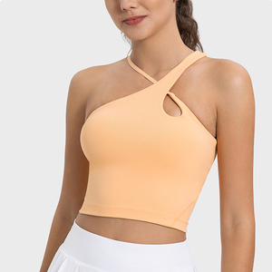 Sujetador deportivo ligero con cuello cruzado para mujer, ropa interior deportiva transpirable de compresión de secado rápido - Product Image 6