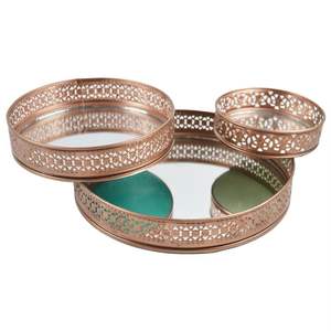 Plateau de service en métal fait main Plateau décoratif élégant pour la maison et la cuisine - Product Image 1