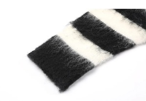 Wholesale Custom Stripped <b>100</b>% Cotton Men's Winter Casual Oversized Fashionable Pullover Sweater - Product Image 5