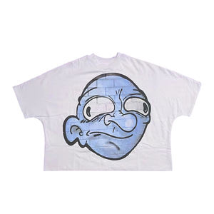 T-shirt personnalisé imprimé en coton biologique 250 GSM pour homme, coupe carrée, court et oversize, couleur blanche, impression DTF, hauts carrés - Product Image 2