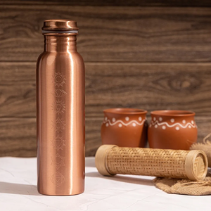 Meilleure vente 100% bouteille en cuivre nouveauté bouteille en cuivre en métal avec conception de logo imprimé personnalisé bouteille d'eau en cuivre élégante - Product Image 6