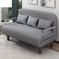 Vente en gros de fauteuil inclinable simple gris moderne tissu d'ameublement en cuir canapé-lit pliant simple pour petits appartements familiaux