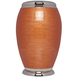 High-Gloss Orange Woodgrain Aluminum Cremation Urn cremation products burial urn ashes Jars Wholesale Funeral Supplies <b>Keepsake</b> - Product Image 1