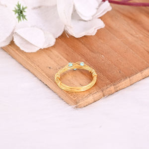 Turquoise Gemstone Solid 925 Sterling Silver <b>Yellow</b> Gold Plated Women Handmade Designer Ring Jewelry Unique Gift For Her - Product Image 3