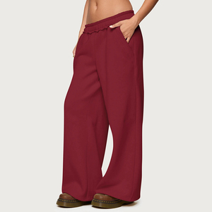 Manufacturer <strong>Baggy</strong> <strong>Trouser</strong> <strong>Women</strong> Wide Leg Open Bottom Pants Hem High Waist Breathable Eco-Friendly Windproof Cotton Blend Summer - Product Image 1