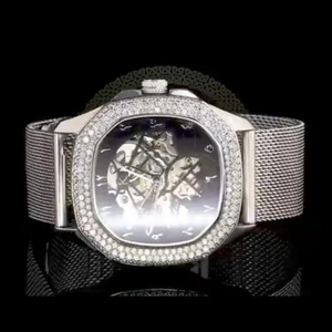 นาฬิกาแฟชั่นสีทองและสีเงินพร้อมนาฬิกาเพชรคอลเลกชันใหม่รุ่นแฟนซีผลิตในอินเดีย - Product Image 5