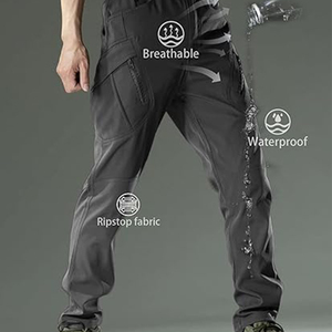 Pantalones de invierno de lona de algodón 100% personalizados al por mayor, pantalones de cintura media de estilo callejero ligero con cierre de mosca de botón, pantalones Cargo - Product Image 4