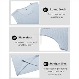 เสื้อกล้ามคอกลมผู้ชายขายดี ผ้าฝ้าย 100% เป็นมิตรกับสิ่งแวดล้อม ไม่เป็นขุย แห้งเร็ว ระบายอากาศดี เหมาะสำหรับใส่ลำลองและออกกำลังกาย - Product Image 6