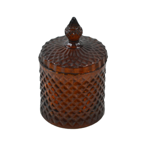 Tarro de cera de vidrio coloreado con tapa Vela de vidrio de diseño medio Votiva para interior Hogar Villa Cena y diseño de fabricación de velas de boda - Product Image 1