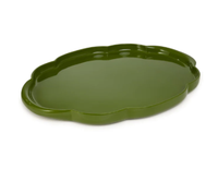 Plateau de service décoratif en bois laqué avec bord festonné brillant pour collations, boissons, décoration de table basse, en provenance du Vietnam