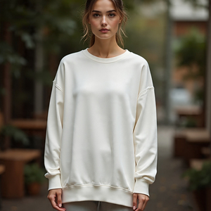 Baggy Winter Heavyweight Tie Dye Sequined Front Personalizable Sudadera de cuello redondo de lana para mujer - Product Image 4