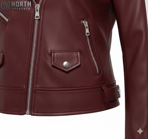 Veste en cuir et toile tricotée de haute qualité pour femmes, respirante, mode d'hiver, avec options de couleur de logo personnalisé et fermeture éclair - Product Image 6