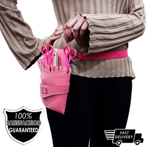 Salon Holster <b>Pouch</b> Pink Color Hair Cutting Tools Holder Bag for Hair Stylist With Waist Shoulder <b>Belt</b> - Product Image 6