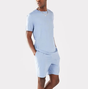 Ensemble de survêtement d'été personnalisé pour homme, col rond, t-shirts vintage délavés, ensemble streetwear tendance, t-shirt et short - Product Image 3