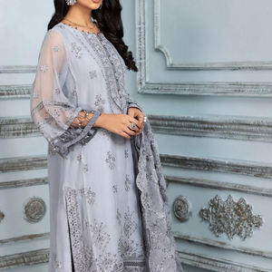 Traje de mujer de 3 uds para ocasión Formal estilo indio paquistaní bordado Boutique boda vestido de fiesta nupcial - Product Image 5