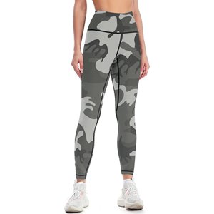 Pantalones de yoga con estampado de camuflaje XL para mujer, cintura alta, LICRA ligero, secado rápido, de barriga y levantamiento de glúteos Control, mallas sólidas para gimnasio - Product Image 1