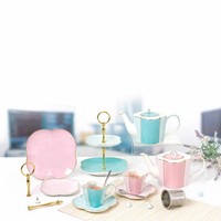 Coffret Cadeau Thé Anglais de l'Après-midi : Bouilloire à Filtrer, Tasse en Céramique, Tasse à Thé Fleurie Style Japonais dans un Coffret Cadeau de Luxe