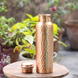 Botellas de Agua de Cobre de Alta Calidad de 500 ml, a Prueba de Fugas, Duraderas, Hechas a Mano, con Forma Ergonómica y Elegante para un Mejor Agarre en el Automóvil - Product Image 5