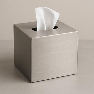Couvercle de boîte à mouchoirs en métal doré texturé de luxe élégant porte-serviettes étui à mouchoirs décoratif moderne distributeur de table contemporain - Product Image 6
