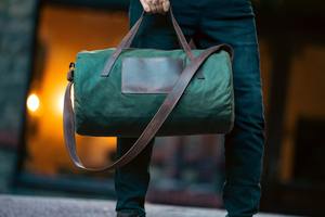 Personalized <b>Waxed</b> <b>Canvas</b> Gym Bag for Men LCRG-0033 Sports Weekend Luggage Zipper Closure Shoe Compartment Fashion Shoulder Bag - Product Image 3