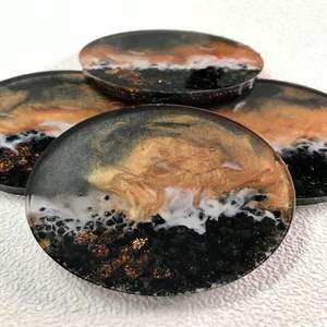Unique <b>resin</b> coaster set with crystal glitter <b>epoxy</b> mats handmade <b>for</b> living room coffee <b>table</b> and elegant gift purposes - Product Image 6